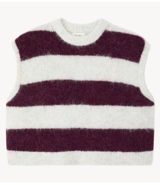 American Vintage Trui  spencer NIBY RAYURES CRANBERRY