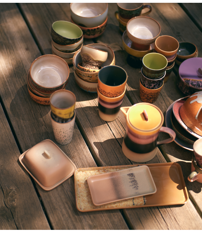 HKLIVING Schaal 70s ceramics: cake tray sunbeam