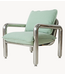 HKLIVING Fauteuil Chrome lounge armchair, canvas mint