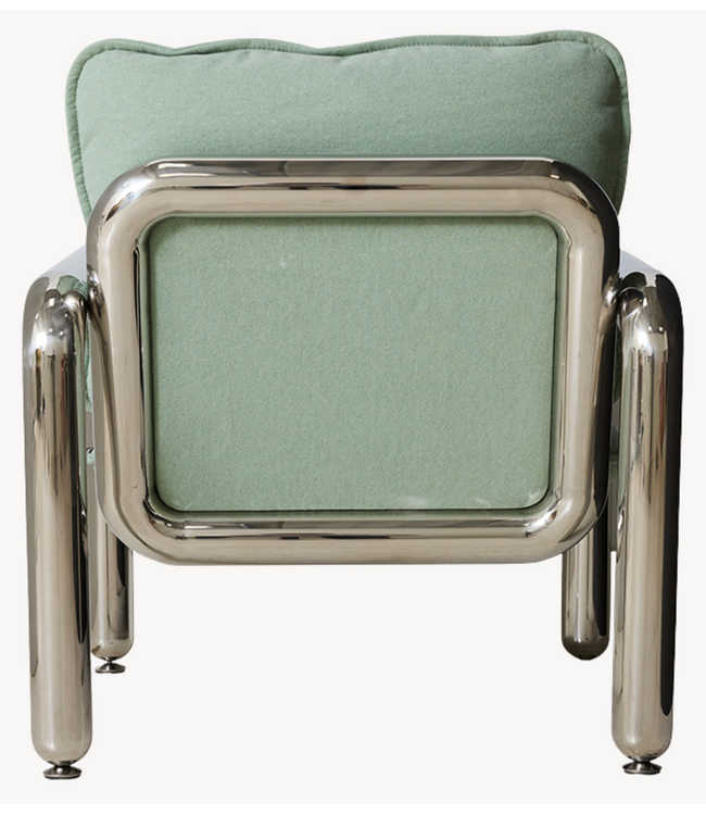 HKLIVING Fauteuil Chrome lounge armchair, canvas mint