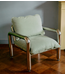 HKLIVING Fauteuil Chrome lounge armchair, canvas mint