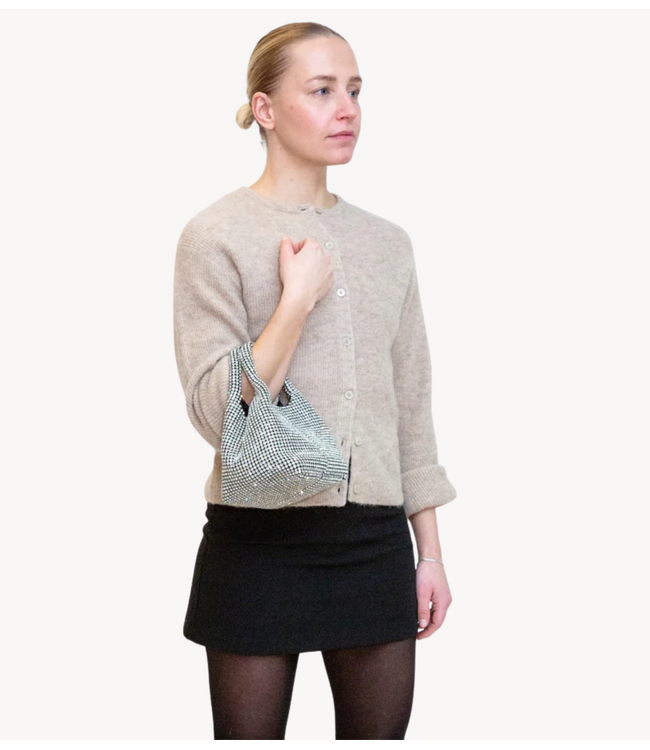 HVISK Tas MERRY RHINESTONES Shiny Silver