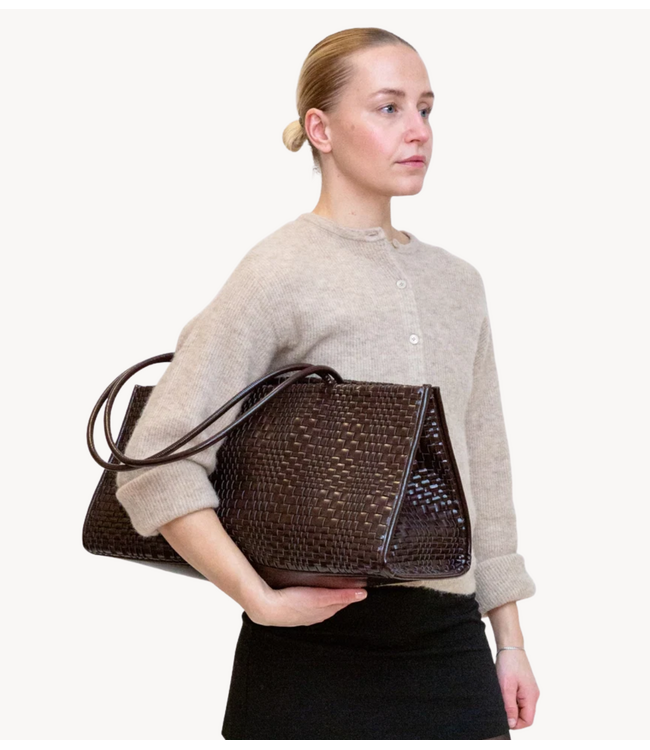 HVISK Tas HANNAH RAW STRUCTURE BRAIDED Umber Brown