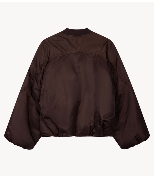 Alix The Label Jas ladies woven nylon jacket deep brown