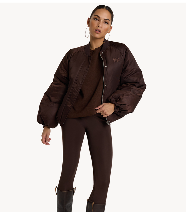 Alix The Label Jas ladies woven nylon jacket deep brown