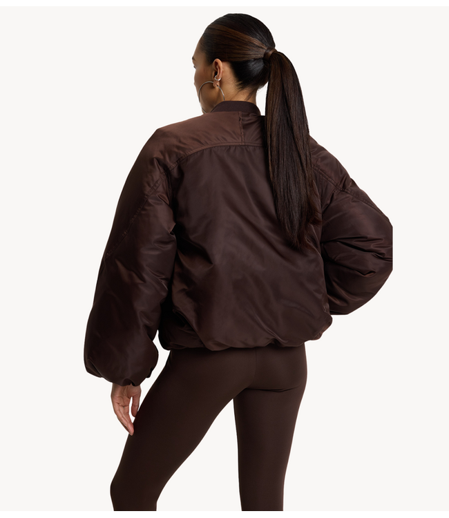 Alix The Label Jas ladies woven nylon jacket deep brown