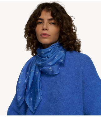 10DAYS Sjaal silk scarf monogram ultramarine
