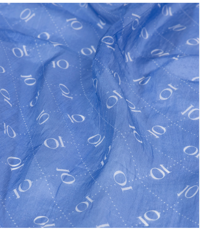 10DAYS Sjaal silk scarf monogram ultramarine