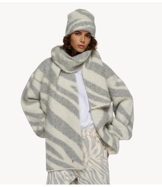 10DAYS Sjaal hairy knit scarf zebrra ecru