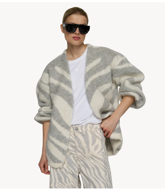 10DAYS Vest knit cardigan zebra ecru