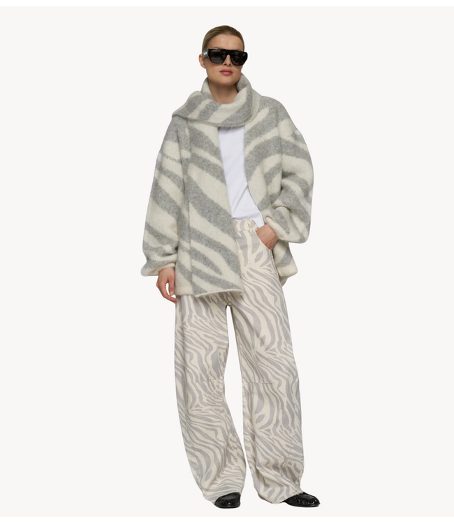 10DAYS Vest knit cardigan zebra ecru