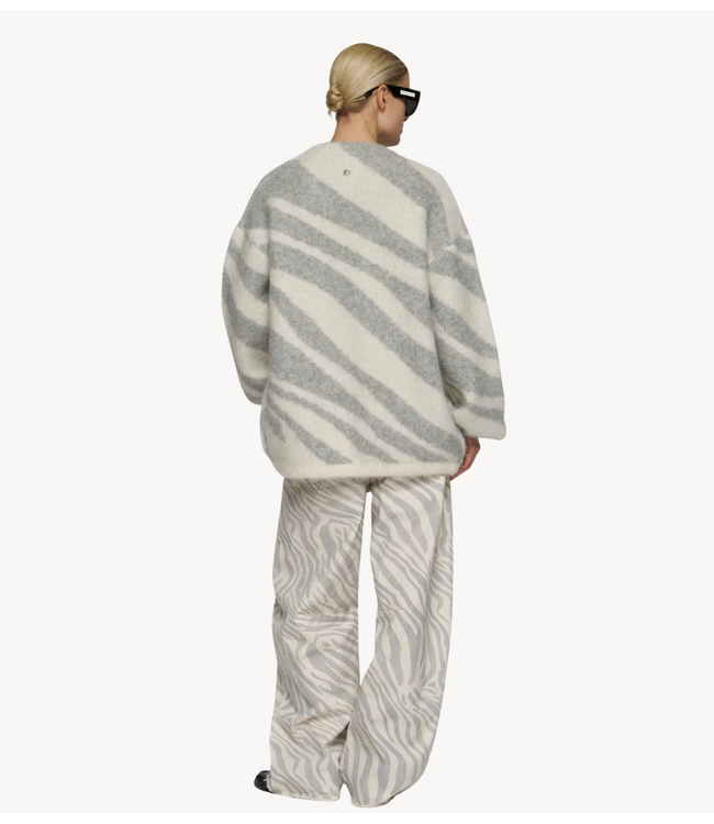 10DAYS Vest knit cardigan zebra ecru