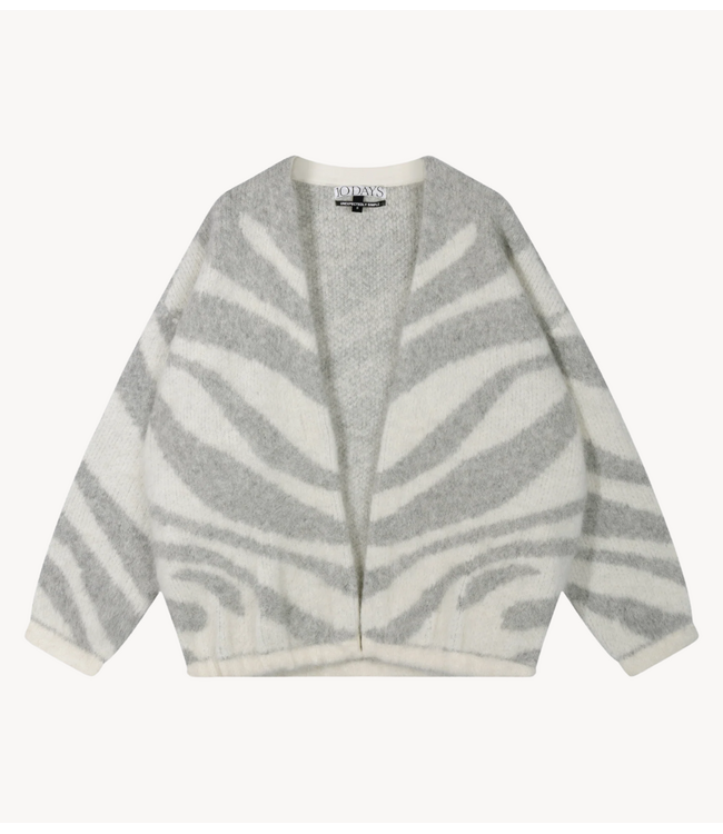 10DAYS Vest knit cardigan zebra ecru