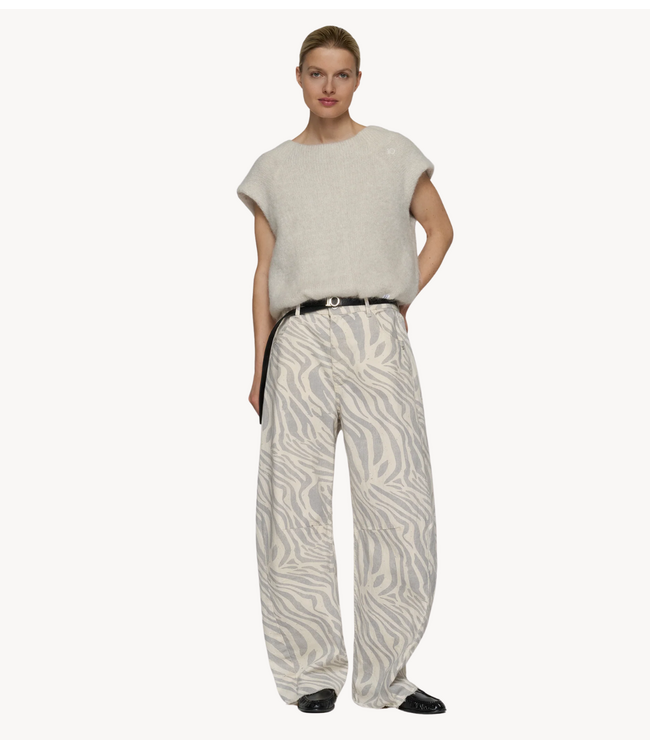 10DAYS Top balloon hairy knit top lurex ecru
