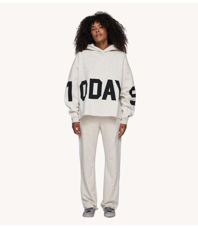 10DAYS Broek THE STRAIGHT JOGGER soft white melee 10DAYS365