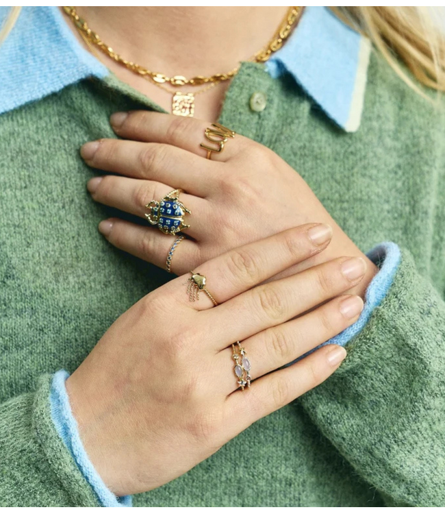 Anna+Nina Ring Head in the Clouds Ring Gold Plated