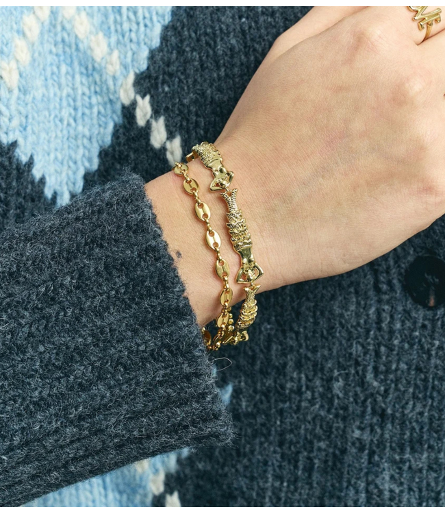 Anna+Nina Armband Fine Coffee Bean Bracelet Gold Plated