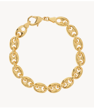 Anna+Nina Armband Chunky Coffee Bean Bracelet Gold Plated