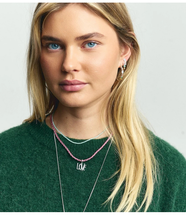 Anna+Nina Ketting Aquamarine Gemstone Necklace Gold Plated 70