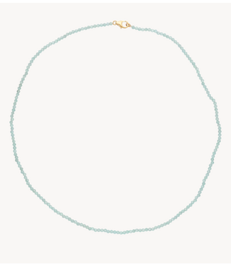 Anna+Nina Ketting Aquamarine Gemstone Necklace Gold Plated 70