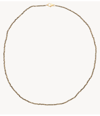Anna+Nina Ketting Pyrite Gemstone Necklace Gold Plated 40