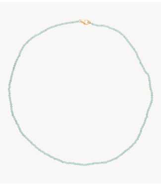 Anna+Nina Ketting Aquamarine Gemstone Necklace Gold Plated 40