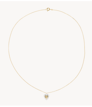 Anna+Nina Ketting Bravery Heart Necklace Gold Plated