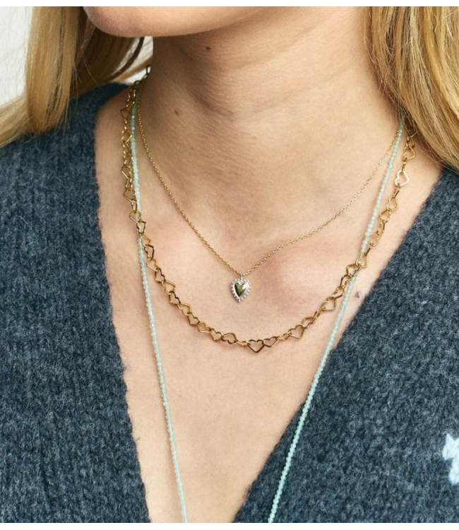 Anna+Nina Ketting Bravery Heart Necklace Gold Plated