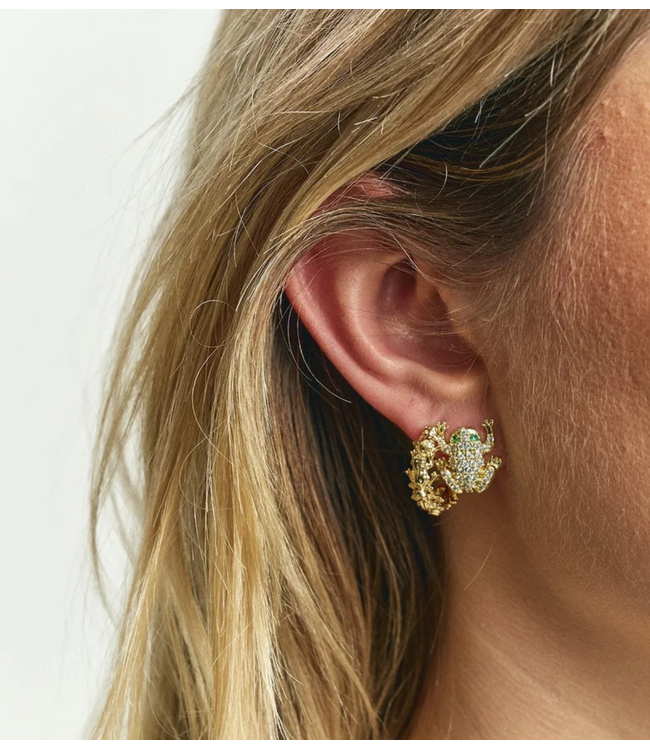 Anna+Nina Oorbel Froggies Hoop Earrings Gold Plated