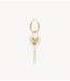 Anna+Nina Oorbel Single Bravery Heart Hoop Earring Gold Plated