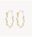 Anna+Nina Oorbel Big Twisting Serpent Hoop Earrings Gold Plated