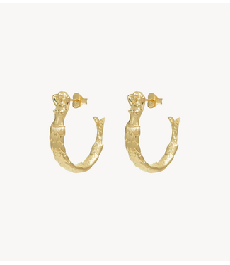 Anna+Nina Oorbel Big Mermaid Hoop Earrings Gold Plated