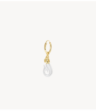 Anna+Nina Oorbel Single Mermaid Ring Earring Gold Plated