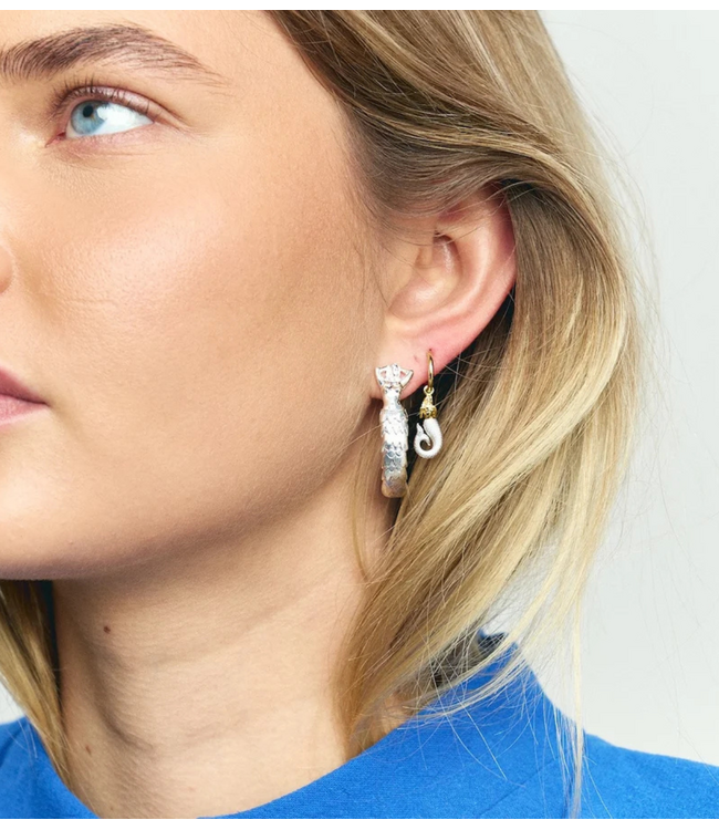Anna+Nina Oorbel Single Mermaid Ring Earring Gold Plated
