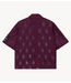 Alix The Label Blouse ladies woven lace shortsleeve blouse aubergine