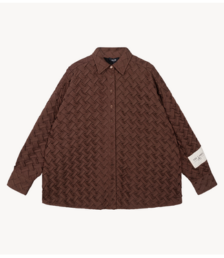 Alix The Label Blouse ladies woven pleated blouse warm brown