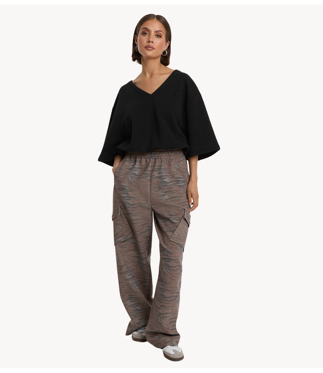 Alix The Label Broek ladies woven cargo pants animal