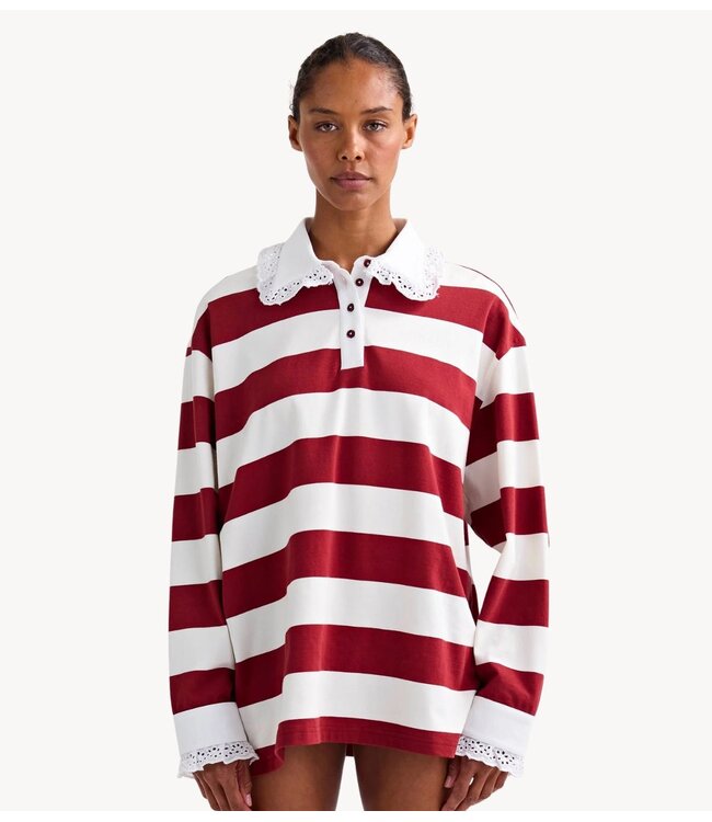 Stieglitz Shirt Zelina Polo Wide Sleeve Brown