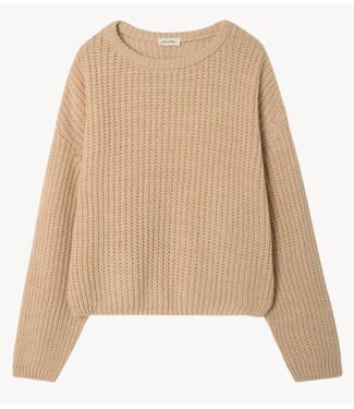 American Vintage Trui CYROW COL ROND BEIGE CLAIR CHINE