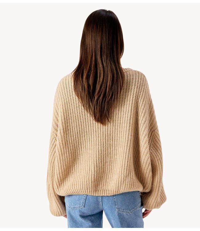 American Vintage Trui CYROW COL ROND BEIGE CLAIR CHINE