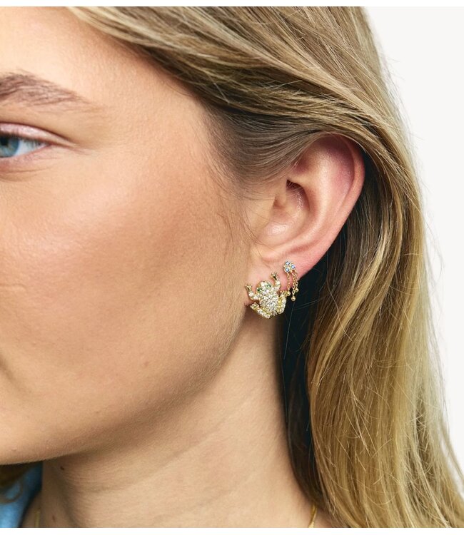 Anna+Nina Oorbel Enchanted Froggies Studs Gold Plated