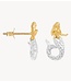 Anna+Nina Oorbel Single Mermaid Stud Gold Plated