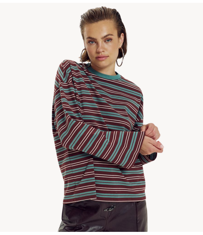 HARPER & YVE Shirt TOMMY-LS TEAL BLUE STRIPE