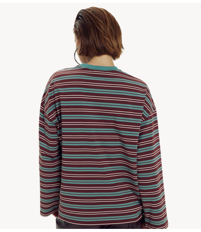 HARPER & YVE Shirt TOMMY-LS TEAL BLUE STRIPE