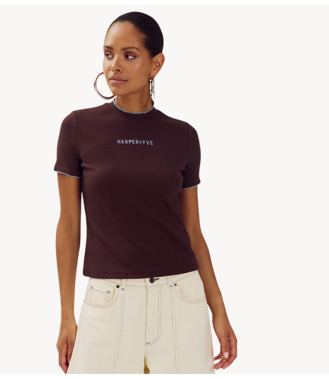 HARPER & YVE T-shirt CAMMY-SS Hot Fudge