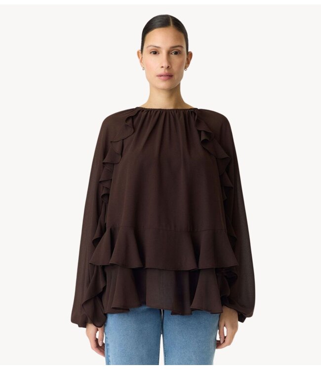 YAS Top YASMILVA LS TOP S. Coffee Bean