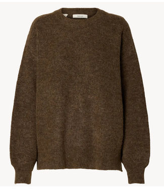 Selected Trui SLWLULU LS KNIT RELAXED O-NECK Dachshund Melange