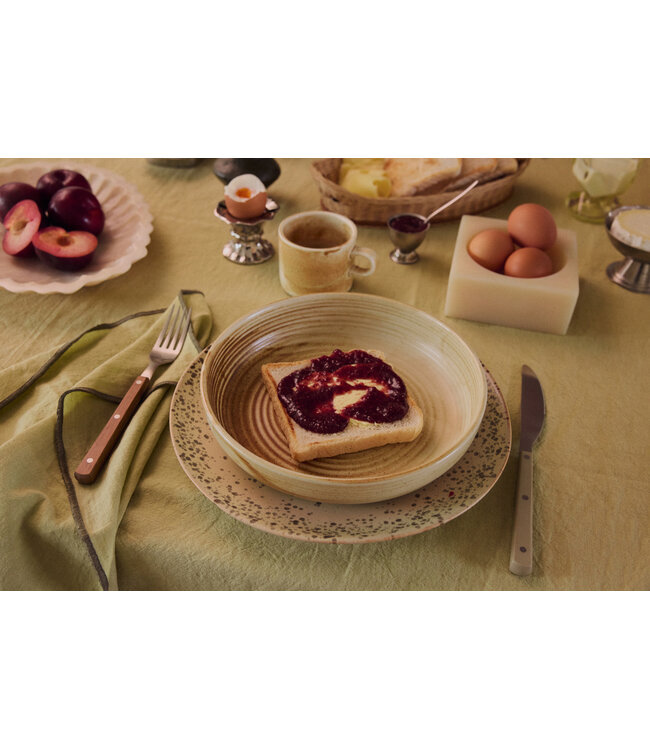 HKLIVING Diep bord L chef ceramics deep plate  rustic cream brown