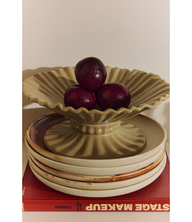 HKLIVING Dinerbord Chef ceramics dinner plate rustic cream/brown