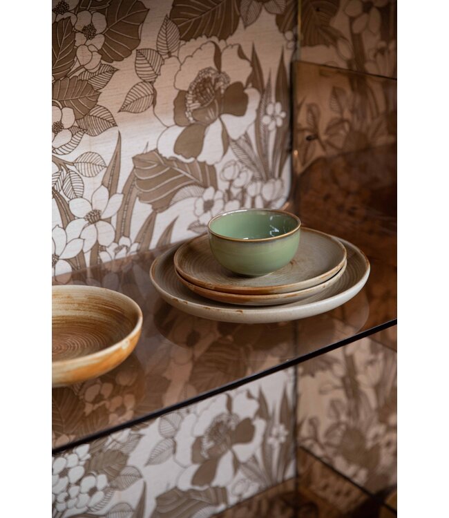 HKLIVING Dinerbord Chef ceramics dinner plate rustic cream/brown